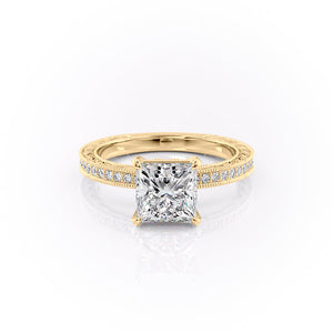 The Pave Sierra Set With A 1 Carat Princess Lab Diamond