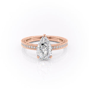 The Pave Sierra Set With A 3 Carat Pear Lab Diamond
