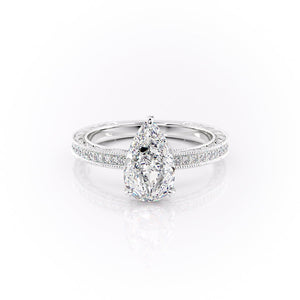 The Pave Sierra Set With A 3 Carat Pear Lab Diamond