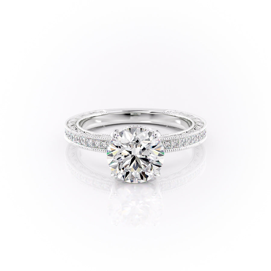 The Pave Sierra Set With A 1.5 Carat Round Lab Diamond
