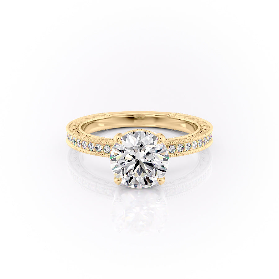 The Pave Sierra Set With A 2.5 Carat Round Lab Diamond