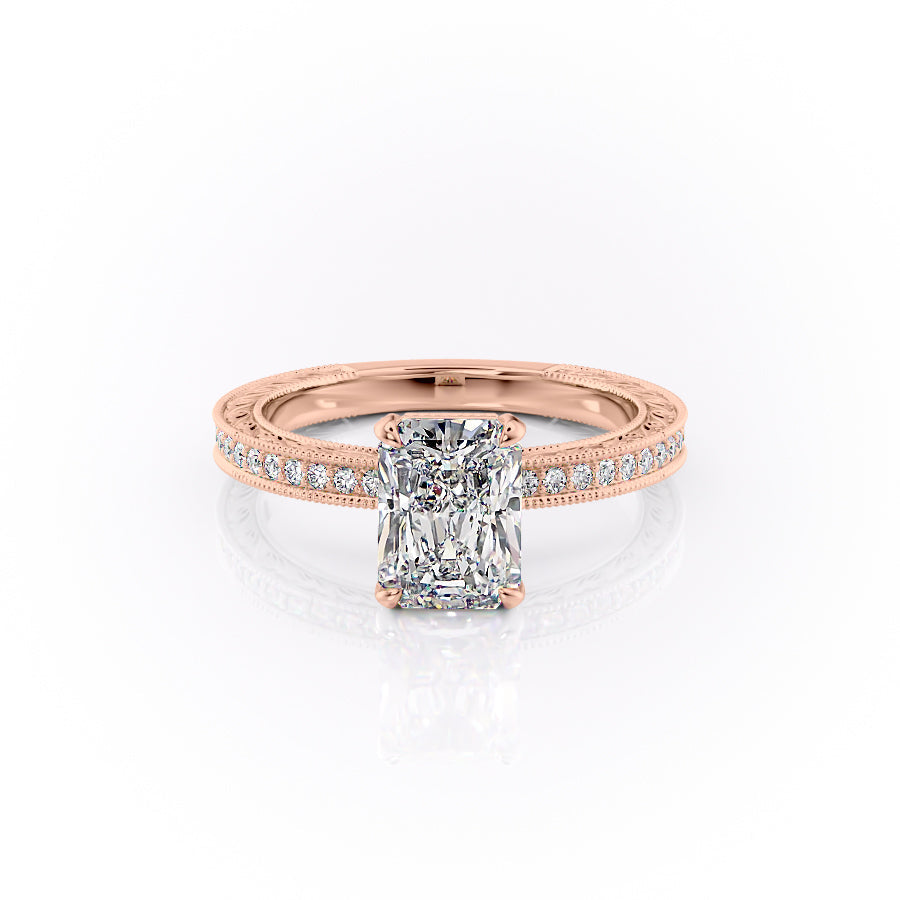 The Pave Sierra Set With A 2.5 Carat Radiant Lab Diamond
