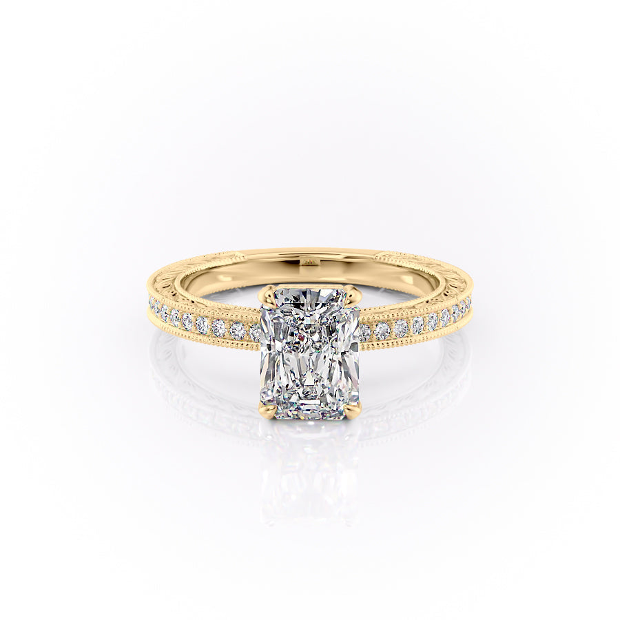 The Pave Sierra Set With A Radiant Moissanite