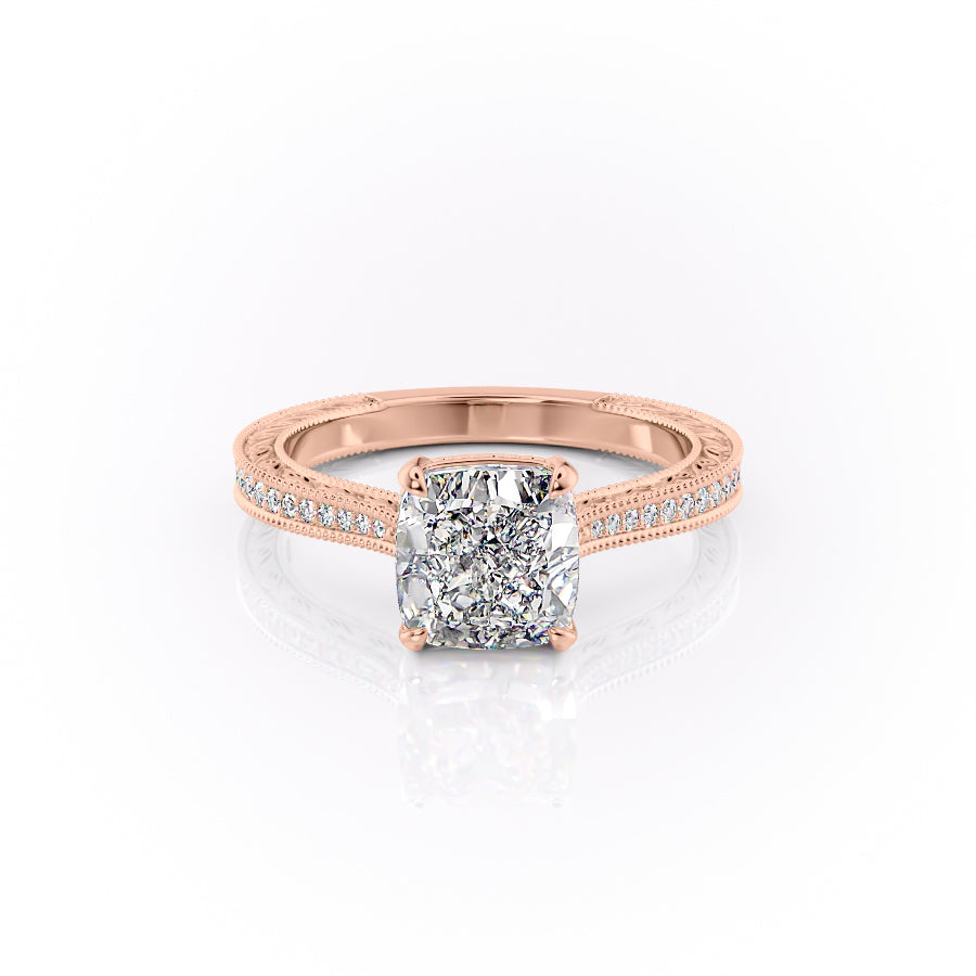 The Pave Cathedral Sierra Set With A 3 Carat Cushion Lab Diamond