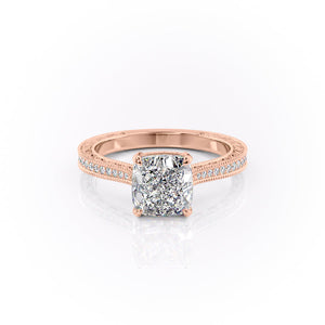 The Pave Cathedral Sierra Set With A 2.5 Carat Cushion Lab Diamond