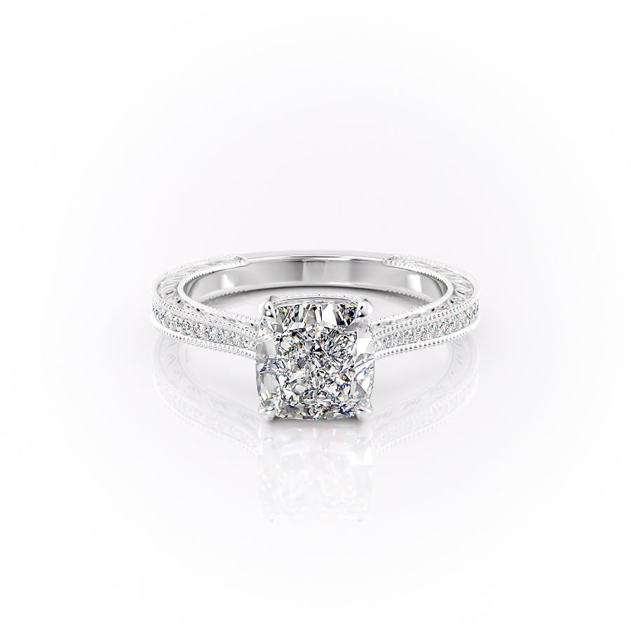 The Pave Cathedral Sierra Set With A 3 Carat Cushion Lab Diamond