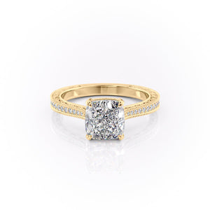 The Pave Cathedral Sierra Set With A 2 Carat Cushion Lab Diamond