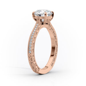 The Pave Cathedral Sierra Set With A 3 Carat Elongated Cushion Moissanite