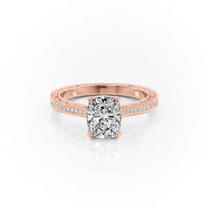The Pave Cathedral Sierra Set With A 1.5 Carat Elongated Cushion Lab Diamond