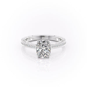The Pave Cathedral Sierra Set With A 2 Carat Elongated Cushion Moissanite
