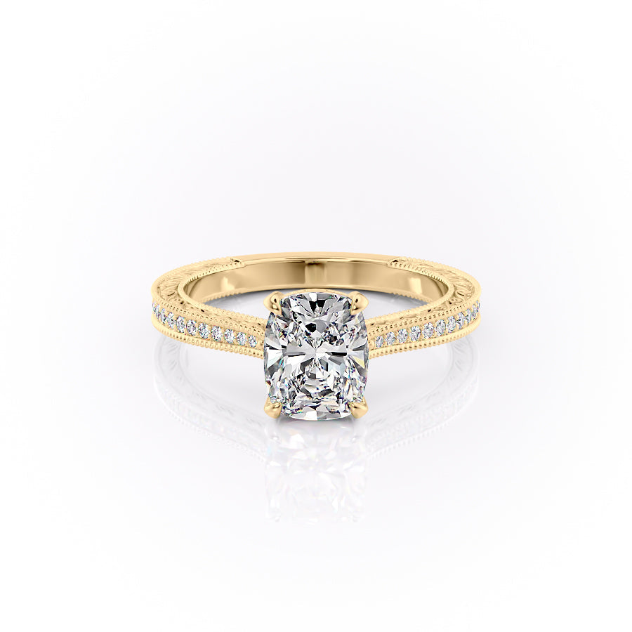 The Pave Cathedral Sierra Set With A Elongated Cushion Moissanite