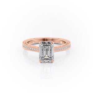 The Pave Cathedral Sierra Set With A 2 Carat Emerald Lab Diamond