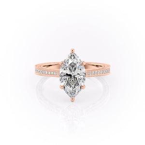 The Pave Cathedral Sierra Set With A 3 Carat Marquise Lab Diamond