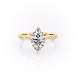 The Pave Cathedral Sierra Set With A 1 Carat Marquise Lab Diamond