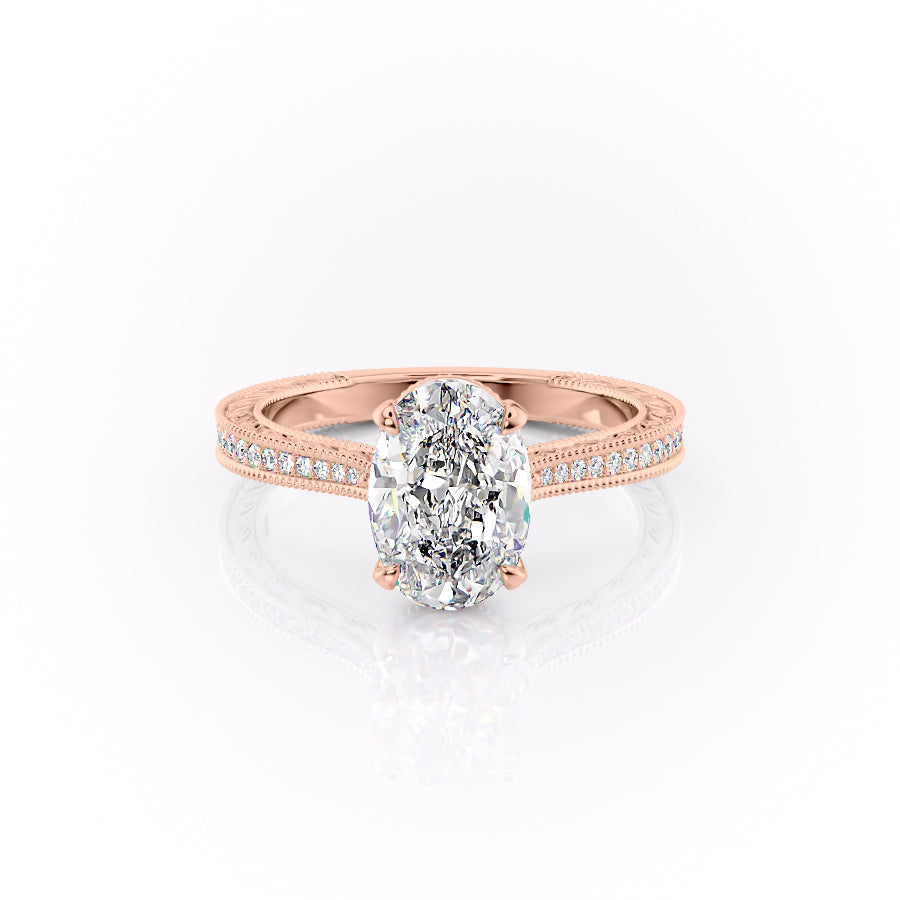 The Pave Cathedral Sierra Set With A 2.5 Carat Oval Lab Diamond