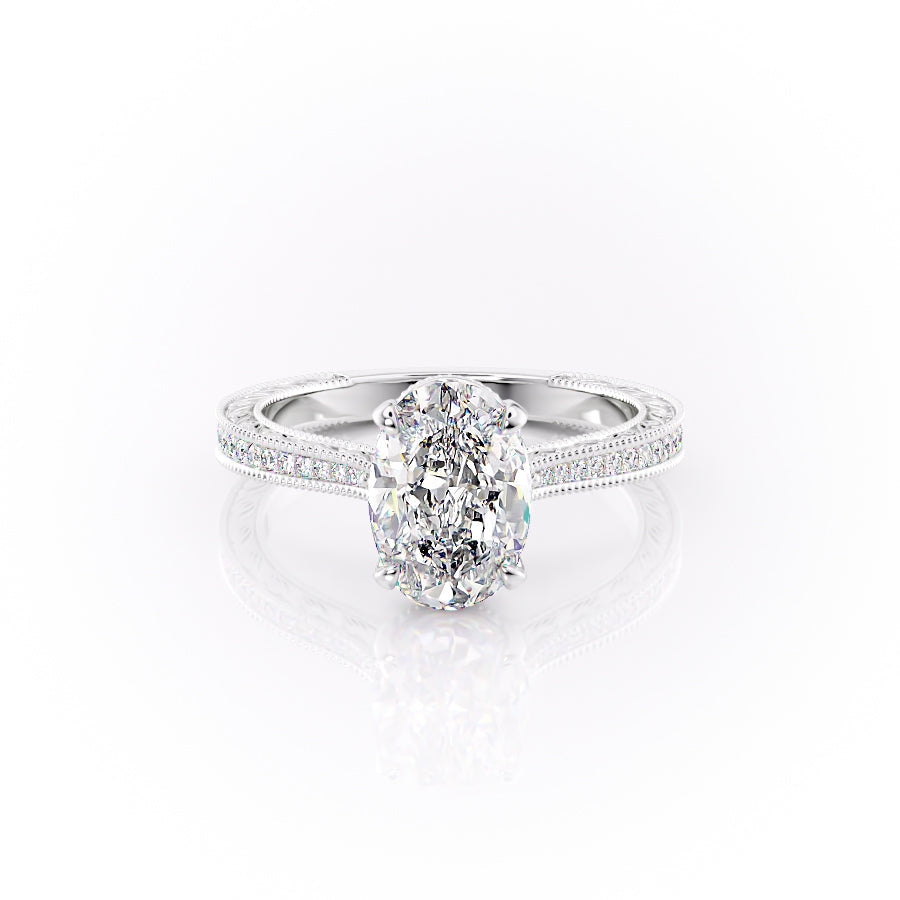 The Pave Cathedral Sierra Set With A 2 Carat Oval Moissanite