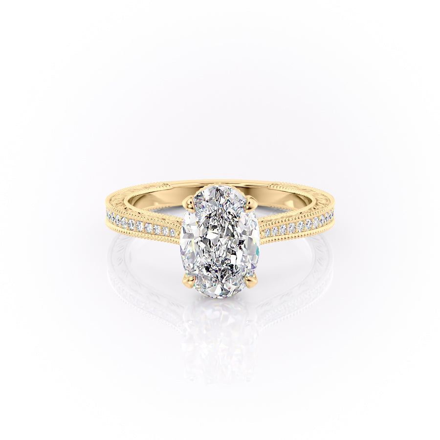The Pave Cathedral Sierra Set With A 3 Carat Oval Lab Diamond