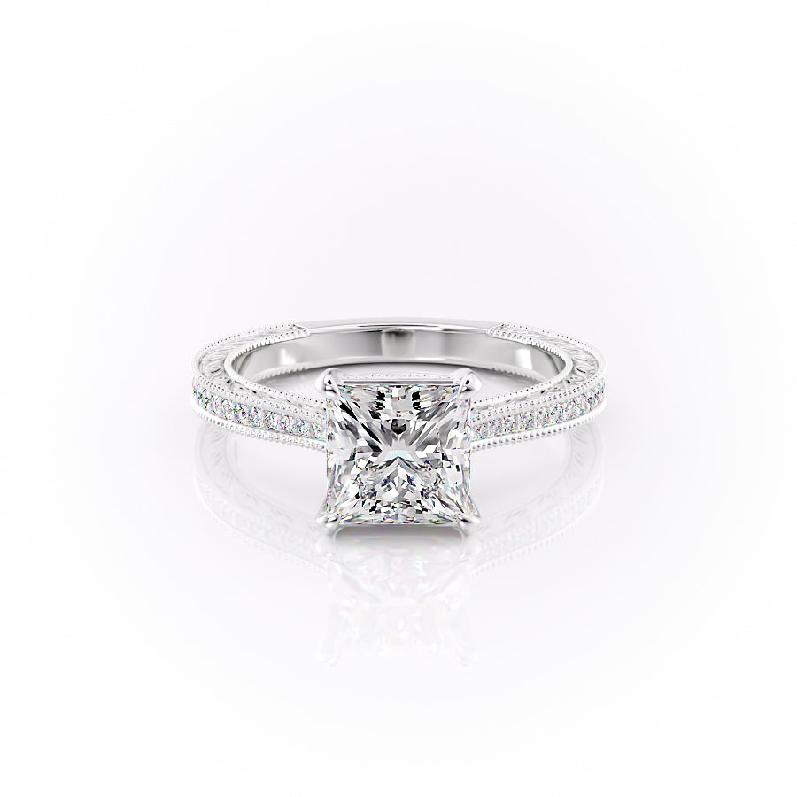 The Pave Cathedral Sierra Set With A 2.5 Carat Princess Lab Diamond