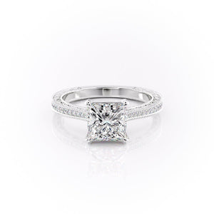 The Pave Cathedral Sierra Set With A 3 Carat Princess Moissanite