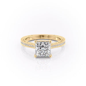 The Pave Cathedral Sierra Set With A 1 Carat Princess Moissanite