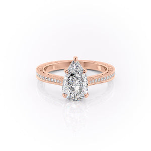 The Pave Cathedral Sierra Set With A 2 Carat Pear Lab Diamond