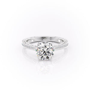 The Pave Cathedral Sierra Set With A 2.5 Carat Round Lab Diamond