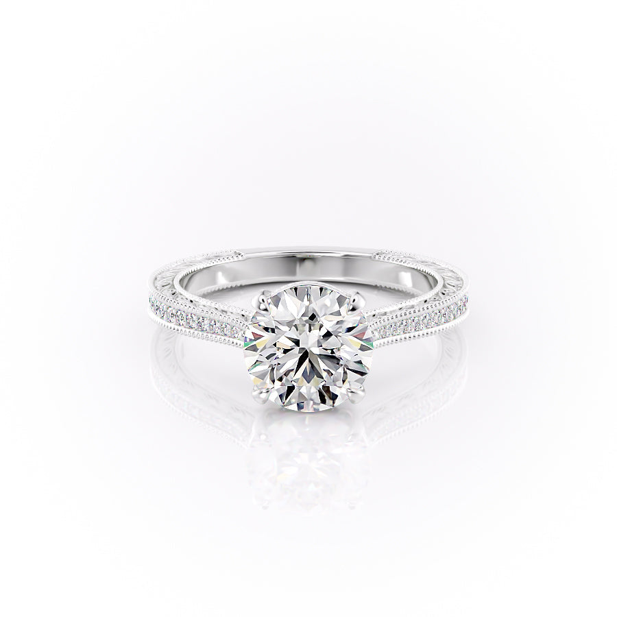 The Pave Cathedral Sierra Set With A 3 Carat Round Moissanite