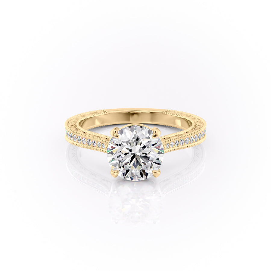 The Pave Cathedral Sierra Set With A 1.5 Carat Round Lab Diamond