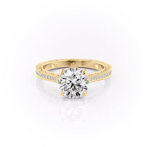 The Pave Cathedral Sierra Set With A 1 Carat Round Moissanite