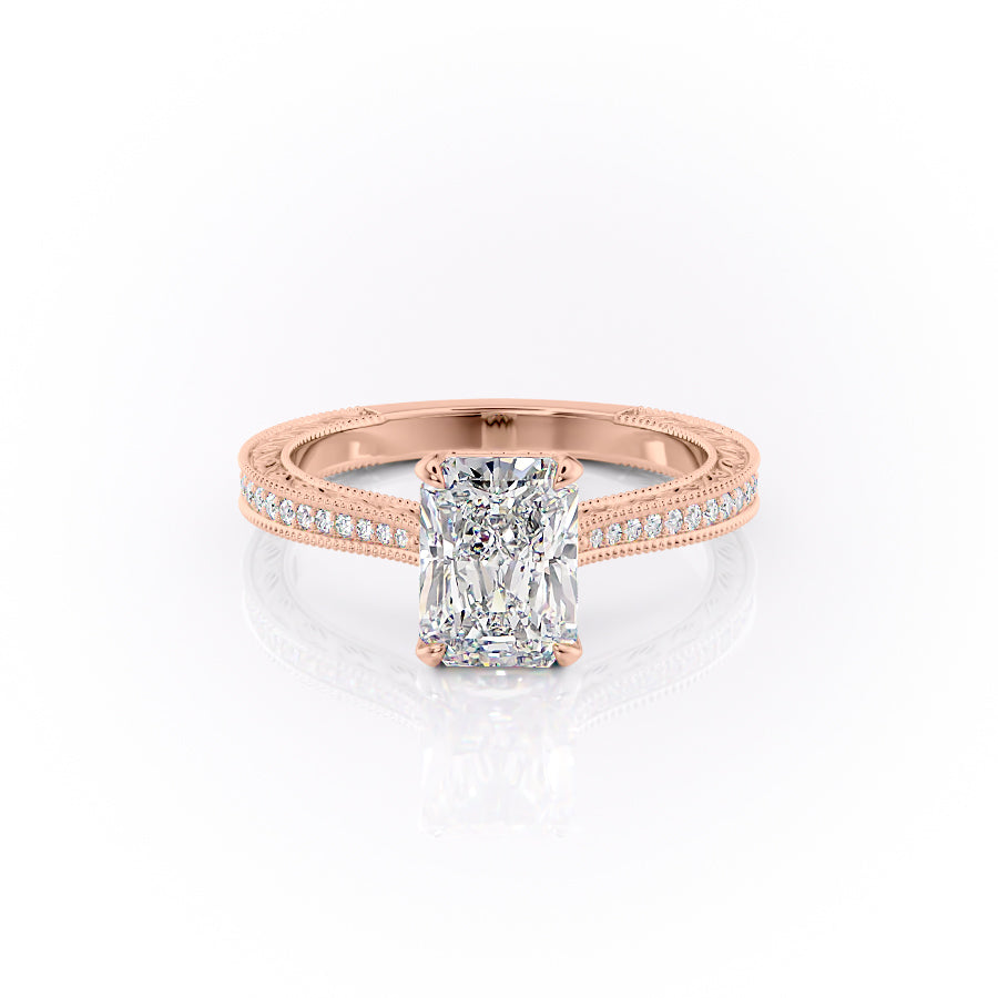 The Pave Cathedral Sierra Set With A 1.5 Carat Radiant Lab Diamond