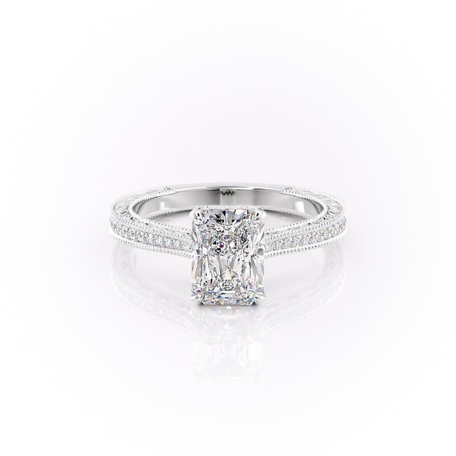 The Pave Cathedral Sierra Set With A 3 Carat Radiant Moissanite