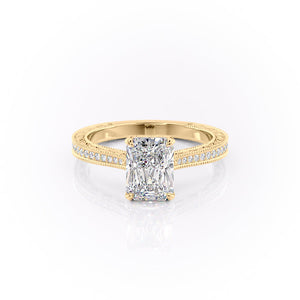 The Pave Cathedral Sierra Set With A 2.5 Carat Radiant Lab Diamond