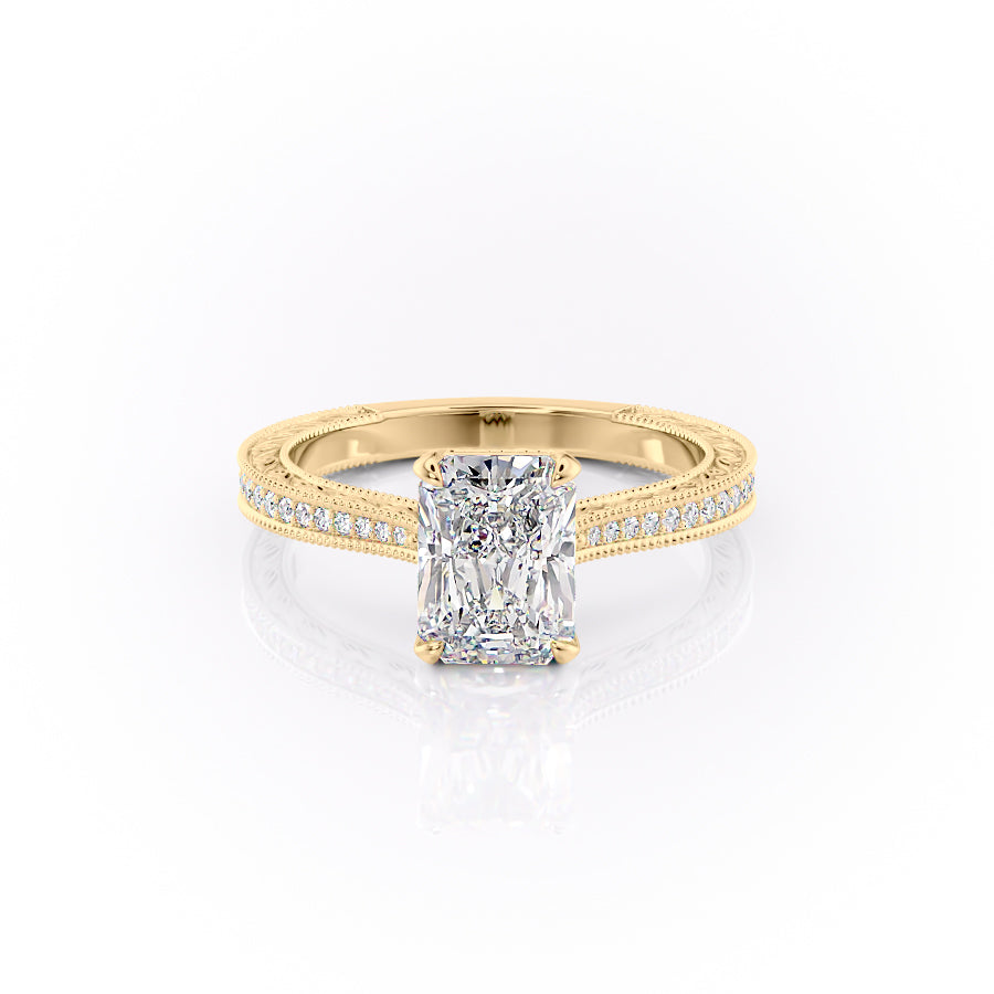 The Pave Cathedral Sierra Set With A 2 Carat Radiant Moissanite