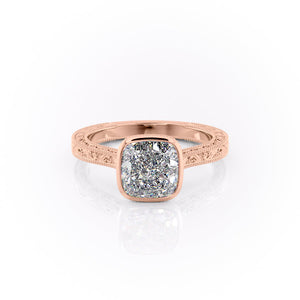 The Bezel Sierra Set With A 1.5 Carat Cushion Moissanite