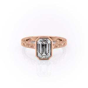 The Bezel Sierra Set With A 1 Carat Emerald Moissanite