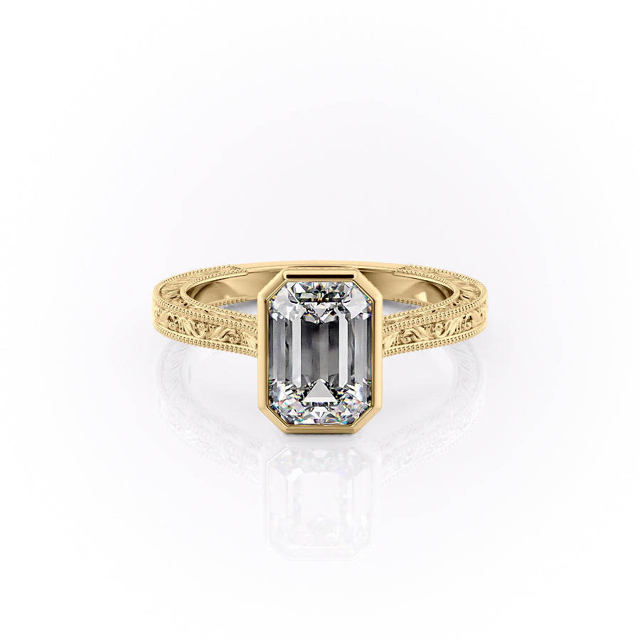 The Bezel Sierra Set With A 1.5 Carat Emerald Moissanite
