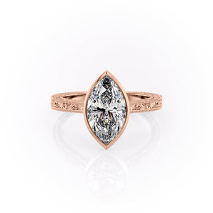 The Bezel Sierra Set With A 1.5 Carat Marquise Moissanite