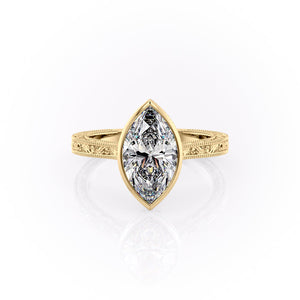 The Bezel Sierra Set With A 1 Carat Marquise Moissanite