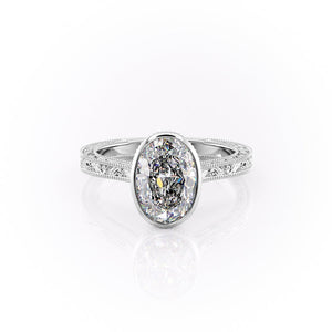The Bezel Sierra Set With A 1 Carat Oval Moissanite