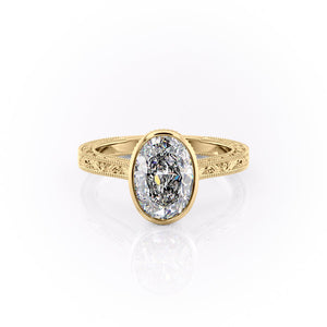 The Bezel Sierra Set With A 2 Carat Oval Moissanite