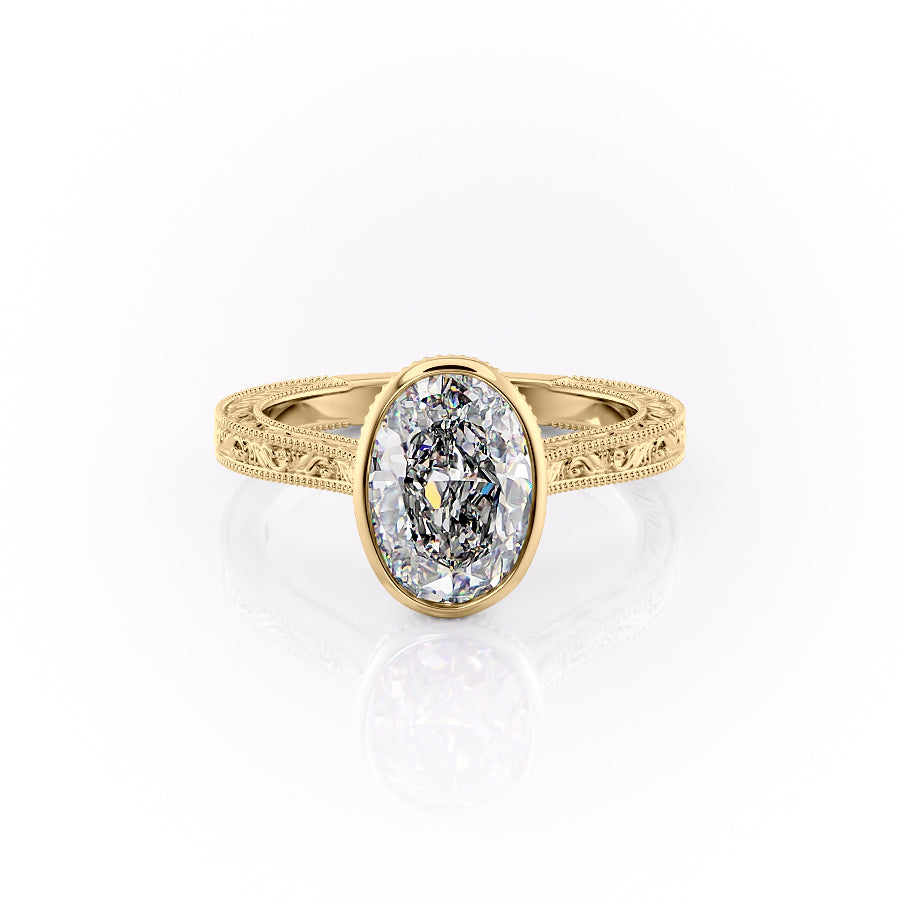 The Bezel Sierra Set With A 2.5 Carat Oval Moissanite