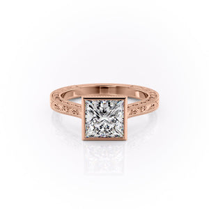 The Bezel Sierra Set With A 1.5 Carat Princess Moissanite