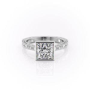 The Bezel Sierra Set With A 2.5 Carat Princess Moissanite