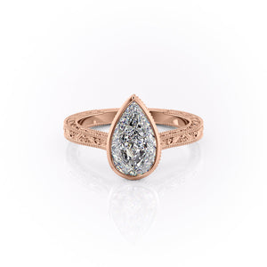 The Bezel Sierra Set With A 2 Carat Pear Moissanite