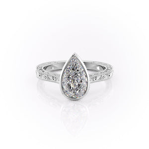 The Bezel Sierra Set With A 1 Carat Pear Moissanite