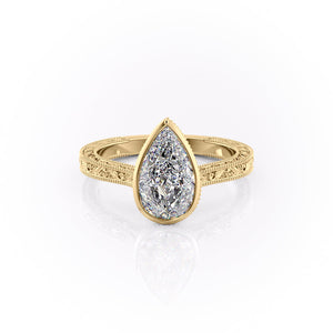 The Bezel Sierra Set With A 2.5 Carat Pear Moissanite