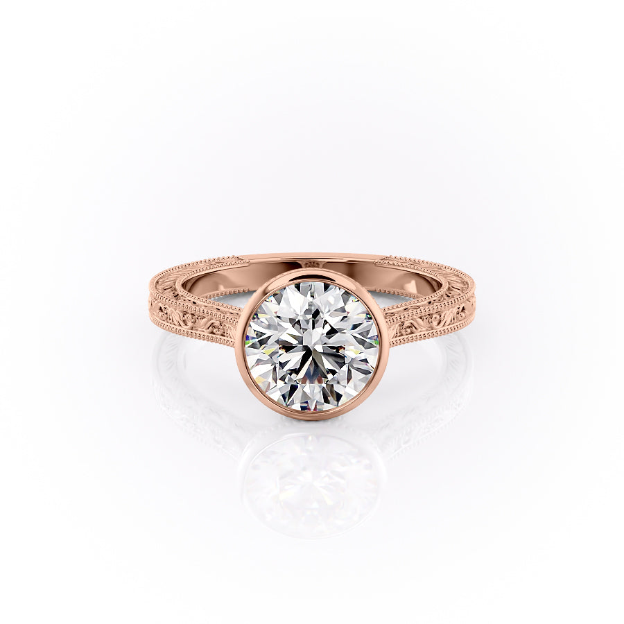 The Bezel Sierra Set With A 1 Carat Round Moissanite