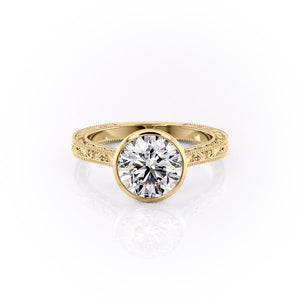 The Bezel Sierra Set With A 1.5 Carat Round Moissanite