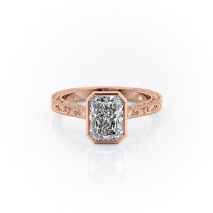 The Bezel Sierra Set With A 2 Carat Radiant Moissanite