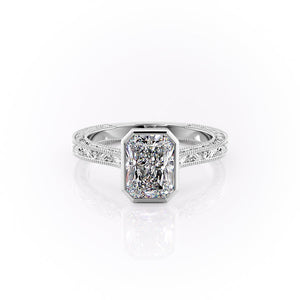 The Bezel Sierra Set With A 2.5 Carat Radiant Moissanite
